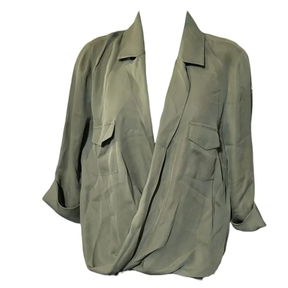 L'AGENCE Phoenix Front Wrap Tunic Blouse - Picture 3 of 5